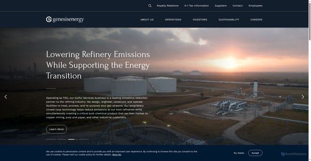 Security scan screenshot of https://www.genesisenergy.com/