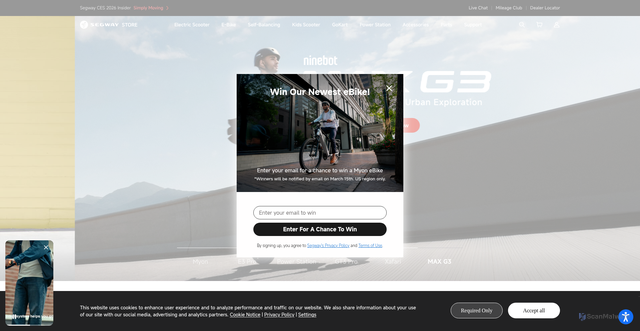 Security scan screenshot of https://store.segway.com