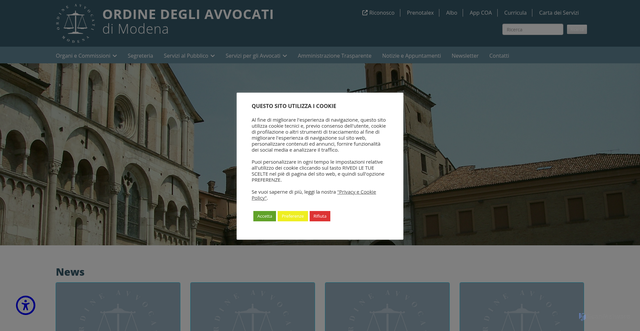 Security scan screenshot of https://www.ordineavvocatimodena.it/