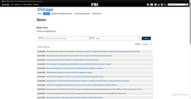 Security scan screenshot of https://www.fbi.gov/contact-us/field-offices/chicago/news
