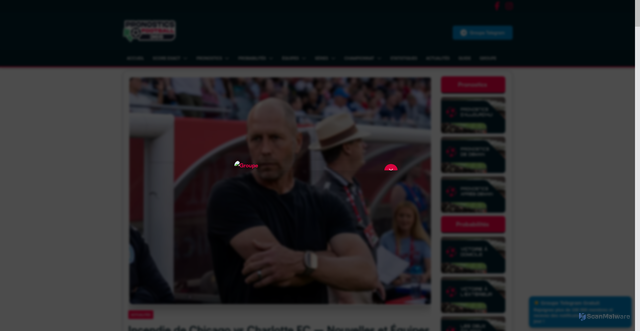 Security scan screenshot of https://pronosticsfootball365.com/incendie-de-chicago-vs-charlotte-fc-nouvelles-et-equipes-probables/