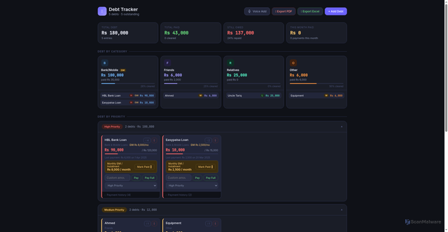 Security scan screenshot of https://debttracker-tpfdptvbff.edgeone.app/