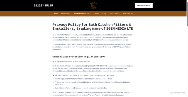 Security scan screenshot of https://bath-kitchen-fitters.pages.dev/privacy-policy/