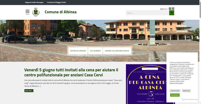 Security scan screenshot of https://www.comune.albinea.re.it