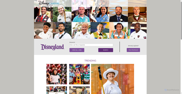 Security scan screenshot of https://parksjobs.disneycareers.com/disneyland-resort