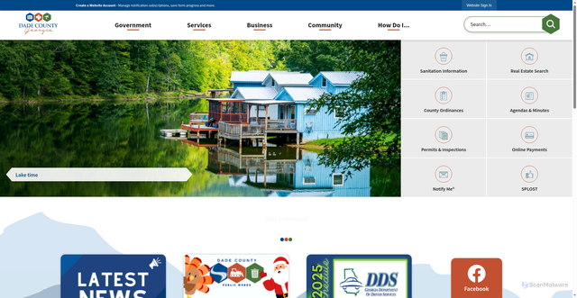 Security scan screenshot of https://dadecounty-ga.gov/