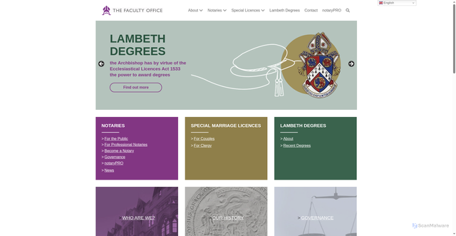 Security scan screenshot of http://www.facultyoffice.org.uk/