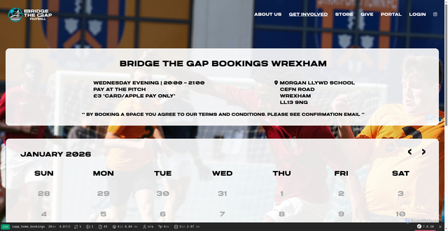 Security scan screenshot of http://btgfootballbookings.com/bookings/Wrexham
