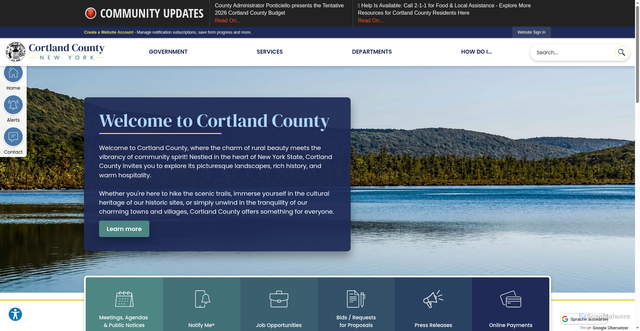 Security scan screenshot of https://cortlandcountyny.gov/