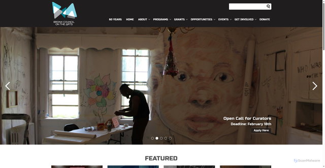 Security scan screenshot of https://www.bronxarts.org/