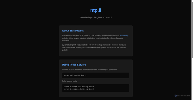Security scan screenshot of https://ntp.li