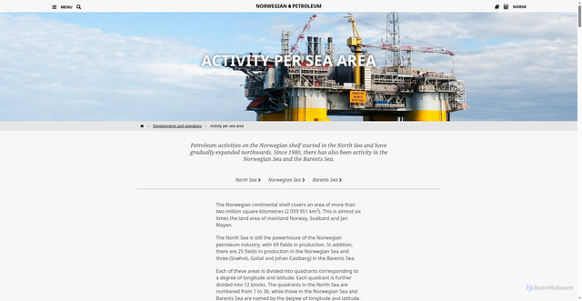 Security scan screenshot of https://www.norskpetroleum.no/en/developments-and-operations/activity-per-sea-area/