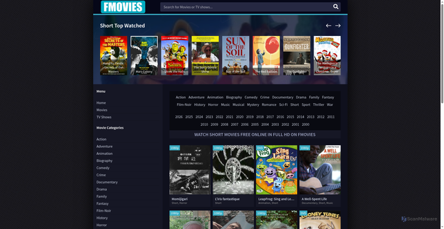 Security scan screenshot of https://fimovies.net/films/short/