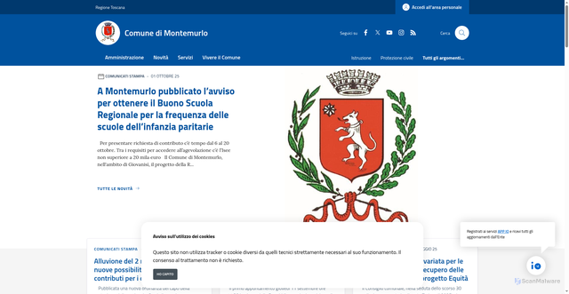 Security scan screenshot of https://www.comune.montemurlo.po.it/