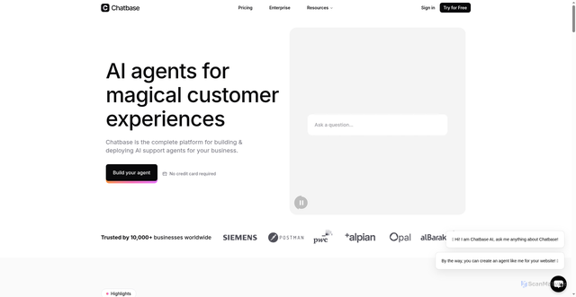 Security scan screenshot of https://www.chatbase.co/