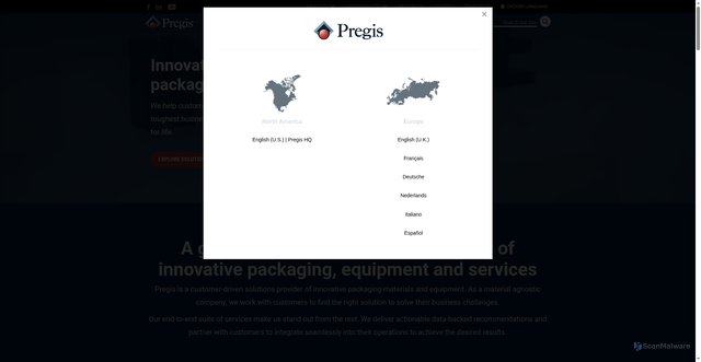 Security scan screenshot of https://pregis.com