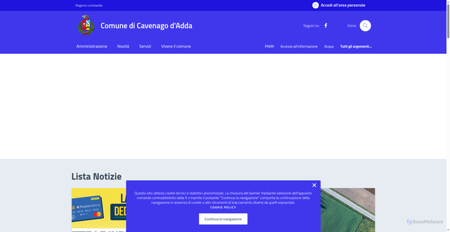 Security scan screenshot of https://www.comune.cavenagodadda.lo.it/