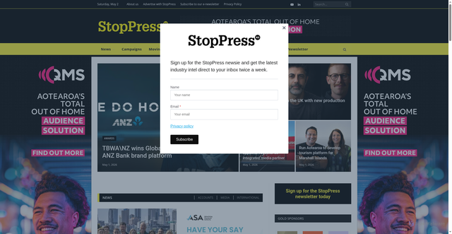 Security scan screenshot of https://stoppress.co.nz