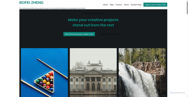 Security scan screenshot of https://bofeizheng.com/