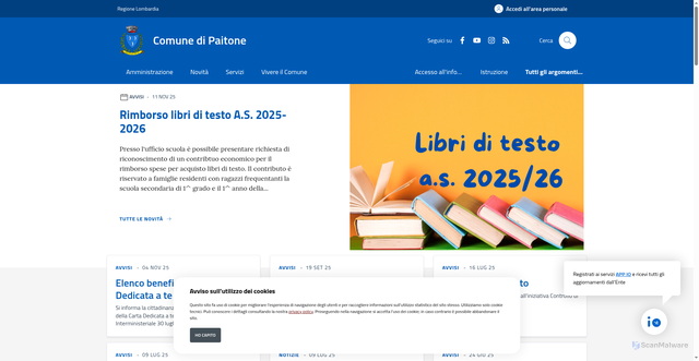 Security scan screenshot of https://www.comune.paitone.bs.it/