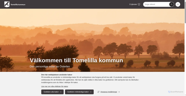 Security scan screenshot of http://www.tomelilla.se