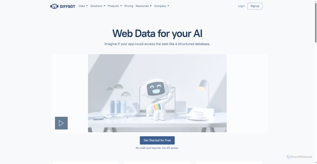 Security scan screenshot of https://diffbot.com