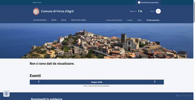 Security scan screenshot of https://www.comune.forzadagro.me.it