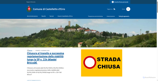 Security scan screenshot of https://www.comune.castellettoderro.al.it/