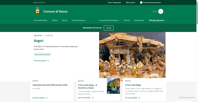 Security scan screenshot of https://comune.nesso.co.it/
