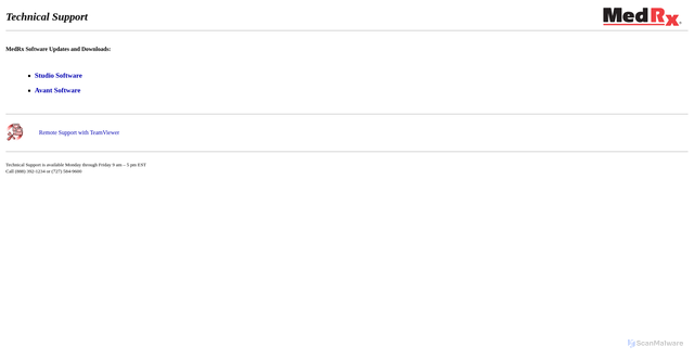 Security scan screenshot of https://www.medrx-support.com