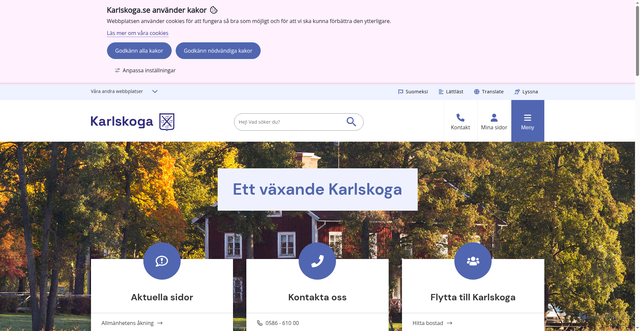 Security scan screenshot of https://www.karlskoga.se/
