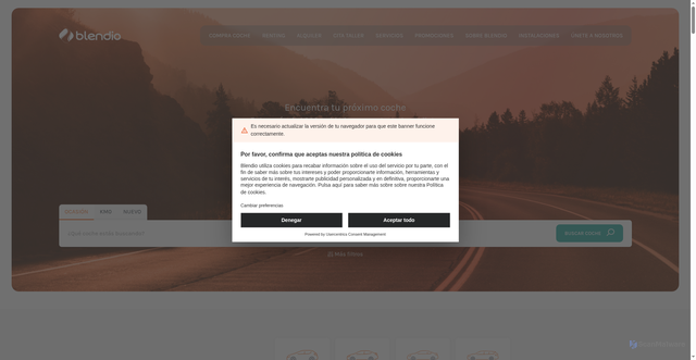 Security scan screenshot of https://blendio.es