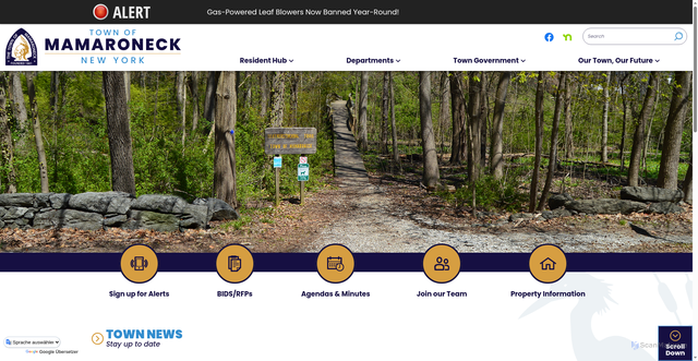 Security scan screenshot of https://townofmamaroneckny.gov/