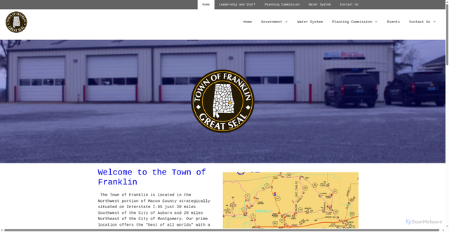 Security scan screenshot of https://franklinalabama.gov/