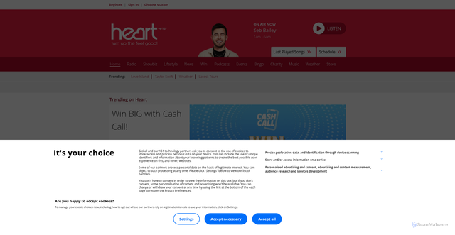 Security scan screenshot of https://www.heart.co.uk