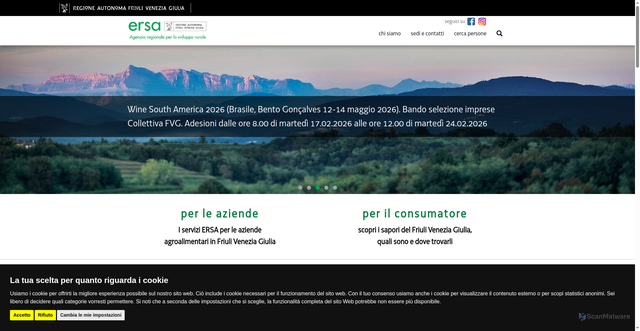 Security scan screenshot of https://www.ersa.fvg.it/cms/hp/;jsessionid=32E33D804193C2AD0EAA35023BFB344A