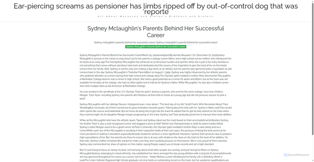 Security scan screenshot of https://djrhqjlblog-7nik8yuhld.edgeone.app/15734-sydney-mclaughlins-parents-behind-her-successful-career.html