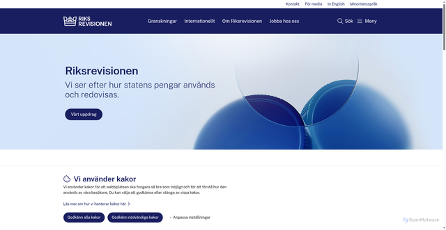 Security scan screenshot of https://www.riksrevisionen.se