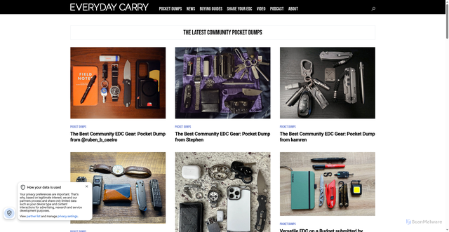 Security scan screenshot of https://everydaycarry.com/