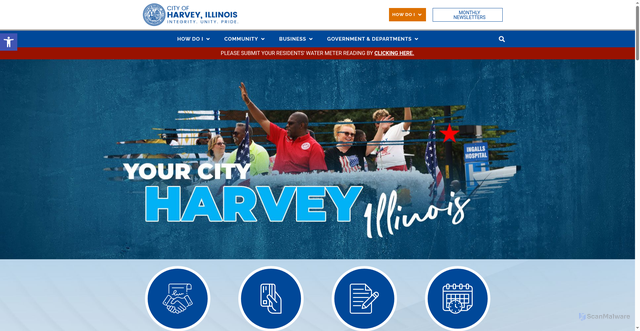 Security scan screenshot of https://www.cityofharveyil.gov/