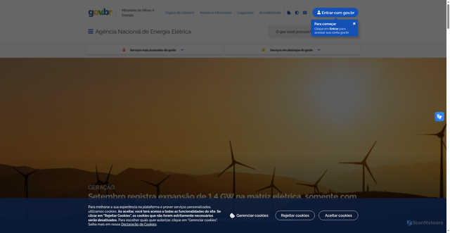 Security scan screenshot of https://www.gov.br/aneel/pt-br