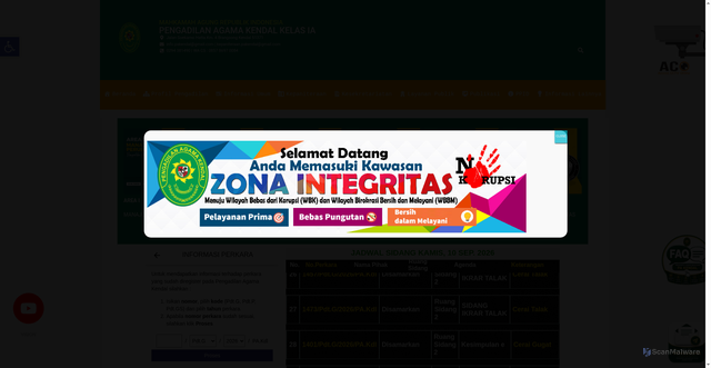 Security scan screenshot of https://pa-kendal.go.id