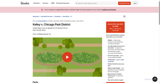 Security scan screenshot of https://www.quimbee.com/cases/kelley-v-chicago-park-district
