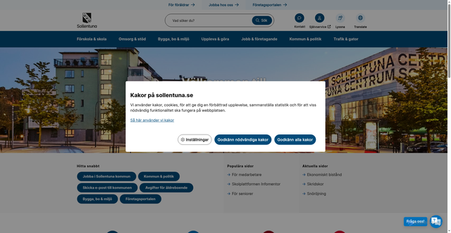 Security scan screenshot of https://www.sollentuna.se/