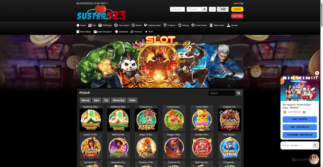 Security scan screenshot of https://apkmontoksuster123.com/desktop/game/slot/pgsoft