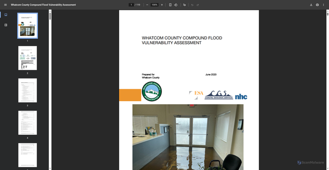 Security scan screenshot of https://www.whatcomcountymrc.org/media/20910/final_whatcom-county-compound-flood-vulnerability-and-risk-assessment.pdf