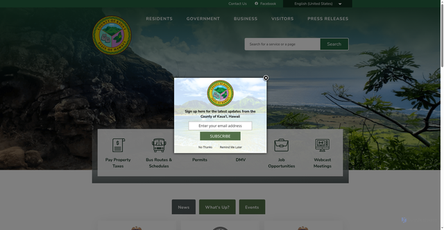 Security scan screenshot of https://www.kauai.gov/