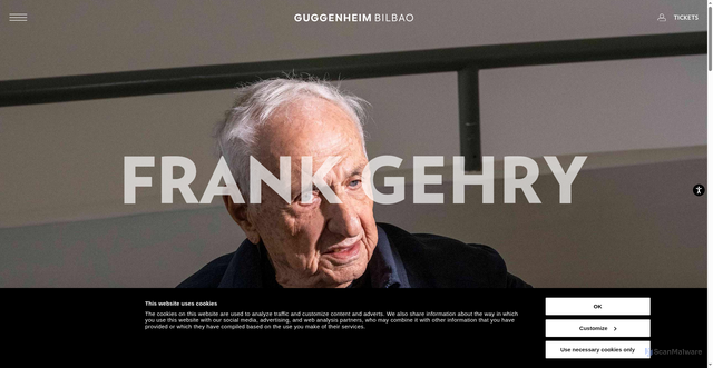 Security scan screenshot of https://www.guggenheim-bilbao.eus/en/the-building/frank-gehry