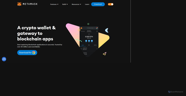 Security scan screenshot of https://mittasmaskwallet.webflow.io/