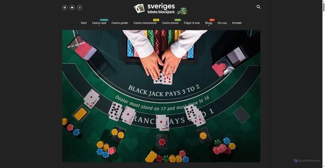 Security scan screenshot of https://sverigesbastablackjack.se